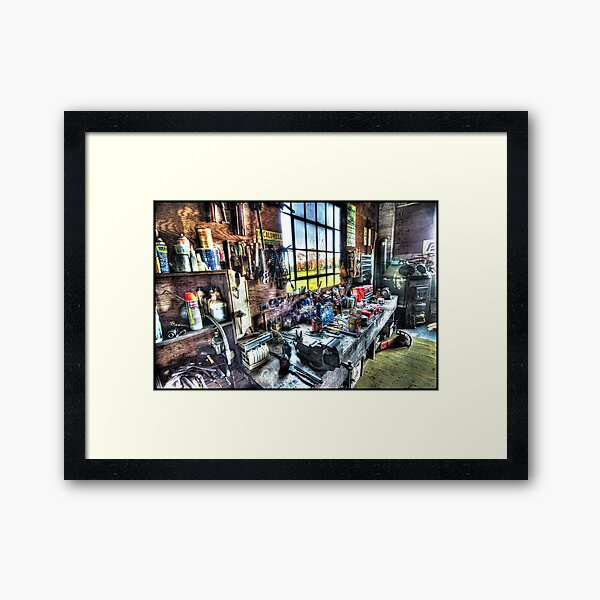 Jim's Workbench Framed Art Print