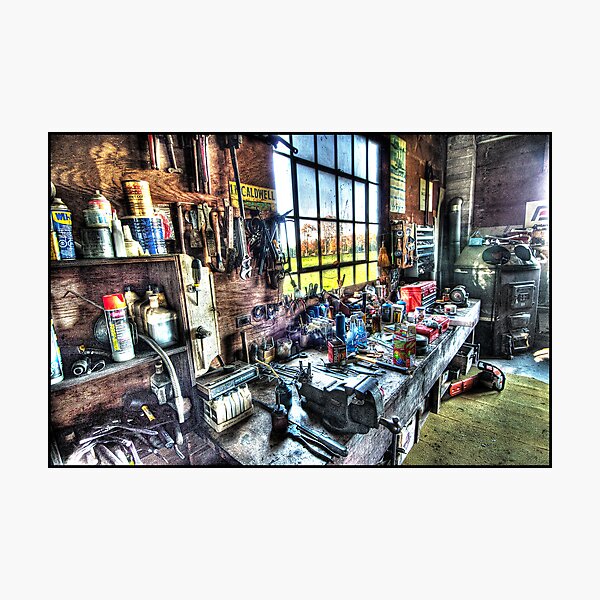 Jim's Workbench Photographic Print