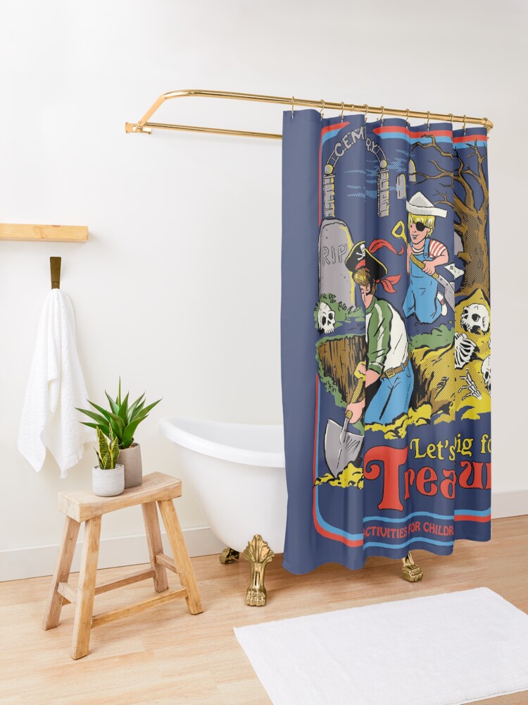 Alternate view of Let's Dig For Treasure Shower Curtain