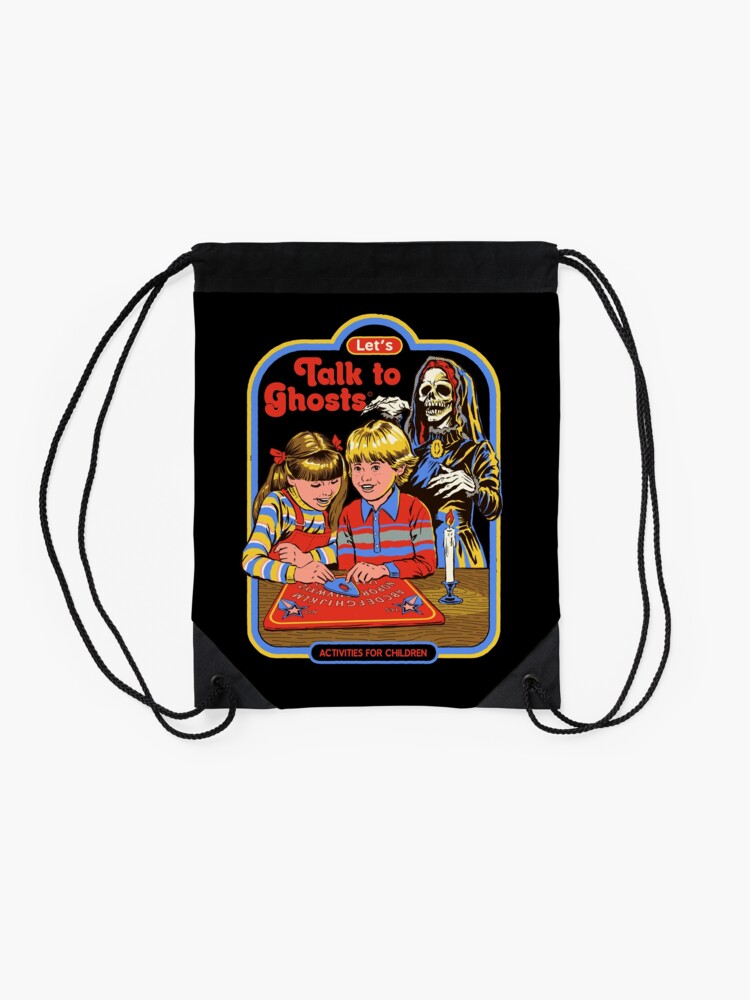 Thumbnail 2 of 3, Drawstring Bag, Let's Talk to Ghosts designed and sold by Steven Rhodes.