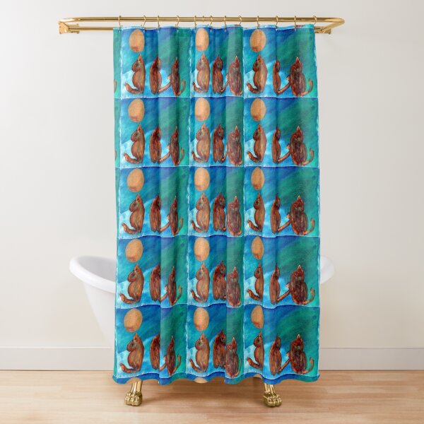 Moon Cats Shower Curtain