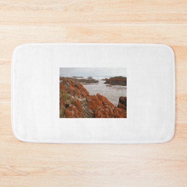 Item preview, Red Lichen on Rocks, Arthur River, Tasmania, Australia. designed and sold by kaysharp.