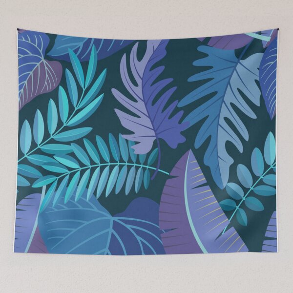 Item preview, Purple and Blue Abstract Tropical Exotic Floral designed and sold by pugmom4.