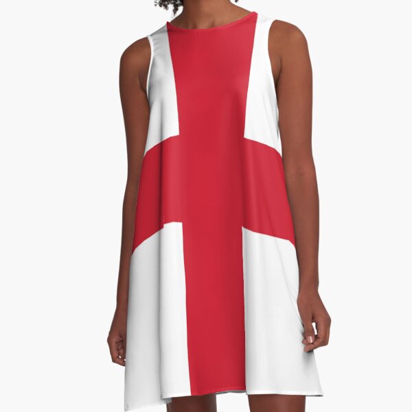 Flag of England - St George's Cross - Football Sport Team Sticker T-Shirt Bedspread A-Line Dress