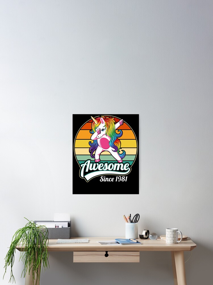 Unicorn Awesome Since 1981 Shirt 38th Birthday 38 Years Old Unicorn Awesome Since 1981 Shirt 38th Birthday 38 Years Old