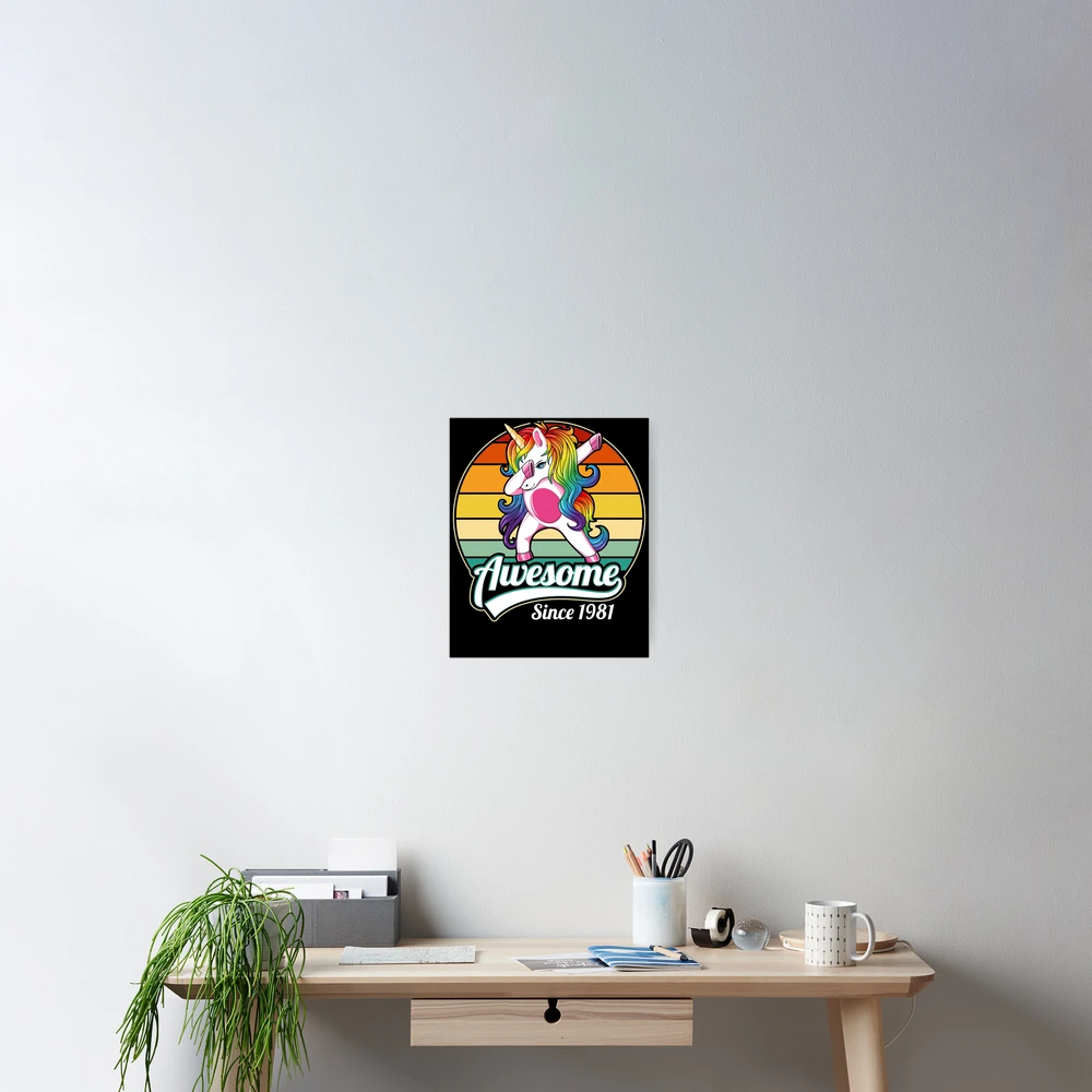 38th Birthday Gift Awesome Since 1981 Unicorn Dabbing Shirt 38th Birthday Gift Awesome Since 1981 Unicorn Dabbing Shirt
