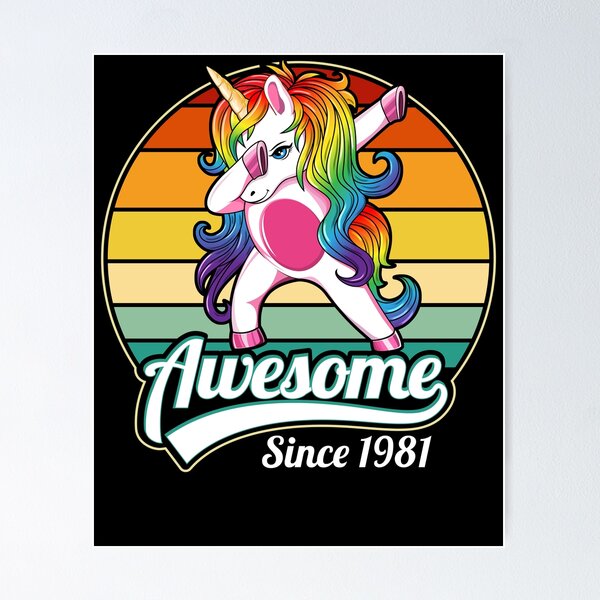 Unicorn Awesome Since 1981 Shirt 38th Birthday 38 Years Old Unicorn Awesome Since 1981 Shirt 38th Birthday 38 Years Old