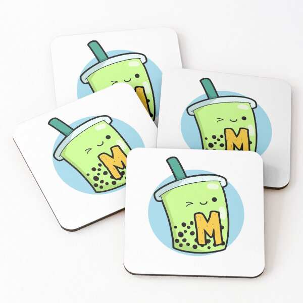 Item preview, Alphabet Letter M Cute Boba Tea   designed and sold by kidsmonogram.