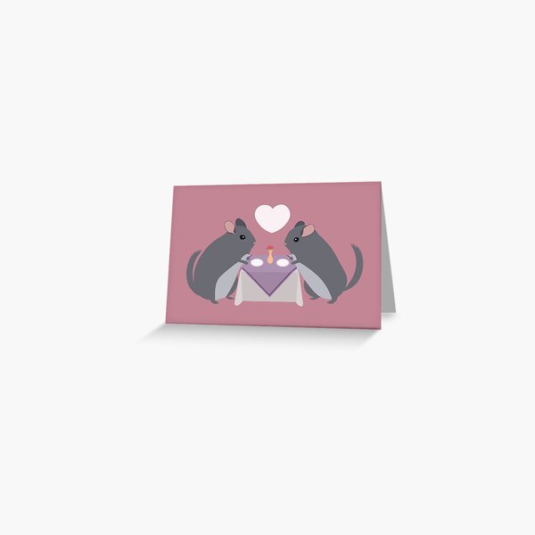 Two Chinchillas on a Date Greeting Card