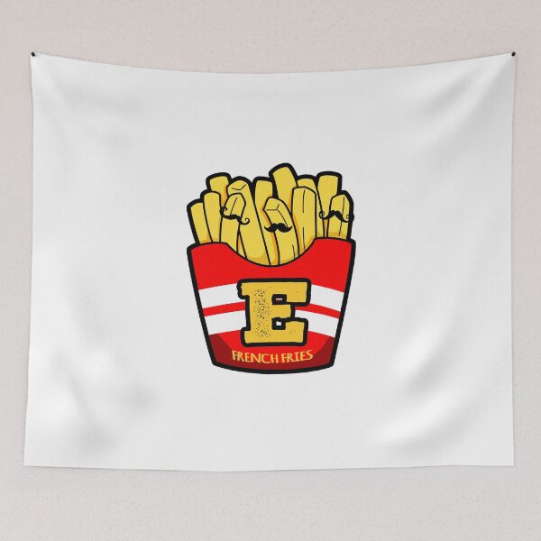 Aperçu de l'œuvre Alphabet Lettre E Mignonnes Frites créée et vendue par kidsmonogram.