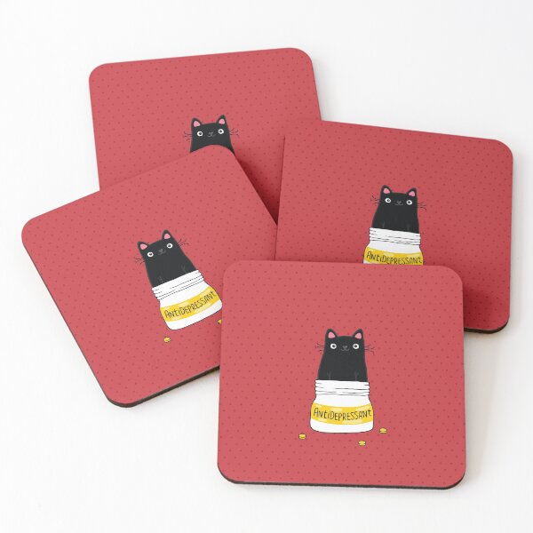 Item preview, FUR ANTIDEPRESSANT . Cute black cat illustration. A gift for a pet lover. designed and sold by kostolom3000.