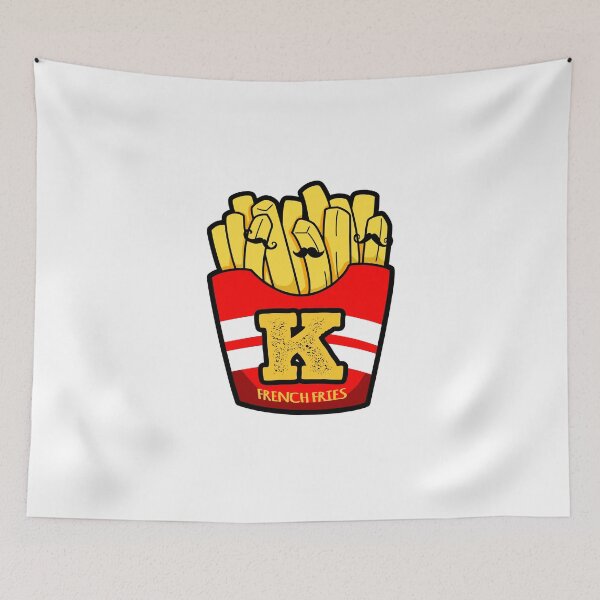 Aperçu de l'œuvre Alphabet Lettre K Mignonnes Frites créée et vendue par kidsmonogram.