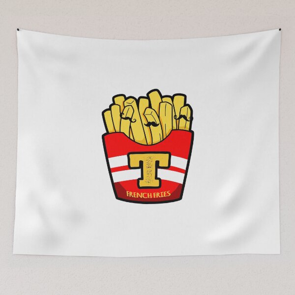 Aperçu de l'œuvre Alphabet Lettre T Mignonnes frites créée et vendue par kidsmonogram.