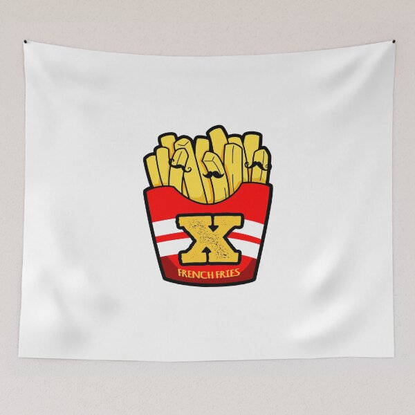 Aperçu de l'œuvre Alphabet Lettre X Mignonnes Frites créée et vendue par kidsmonogram.