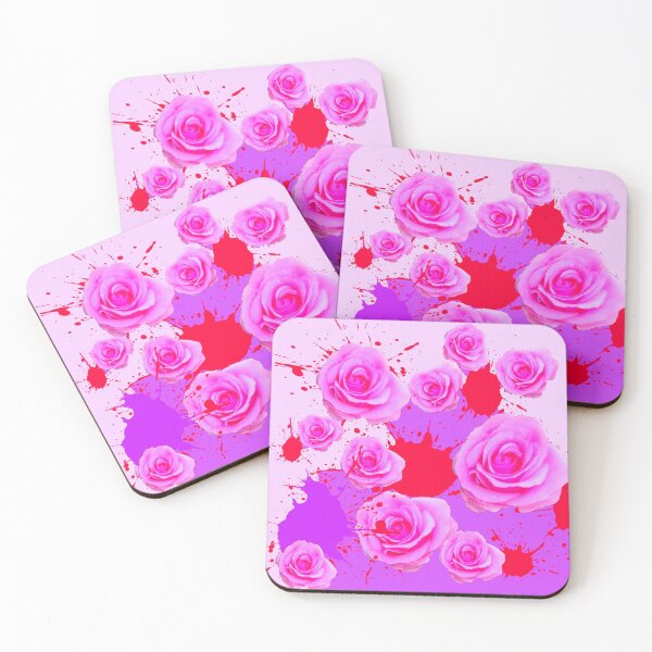 Item preview, PINK-ROSE COLOR PAINT ACCIDENTS PAINTING PINK ROSES designed and sold by sharlesart.