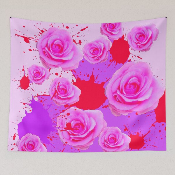 Item preview, PINK-ROSE COLOR PAINT ACCIDENTS PAINTING PINK ROSES designed and sold by sharlesart.