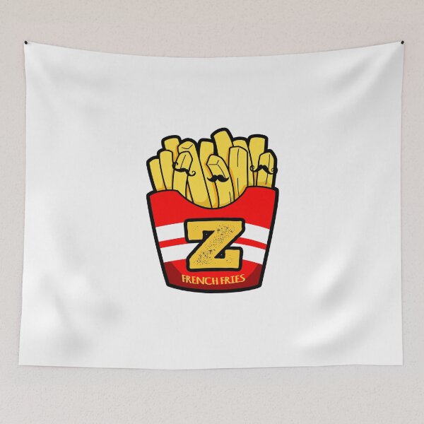 Aperçu de l'œuvre Alphabet Lettre Z Mignonnes Frites créée et vendue par kidsmonogram.