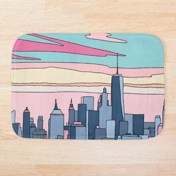 City sunset by Elebea Bath Mat