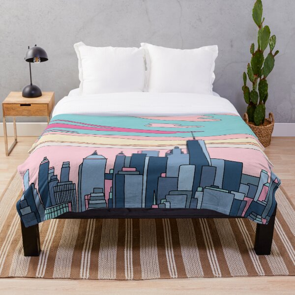 City sunset by Elebea Throw Blanket