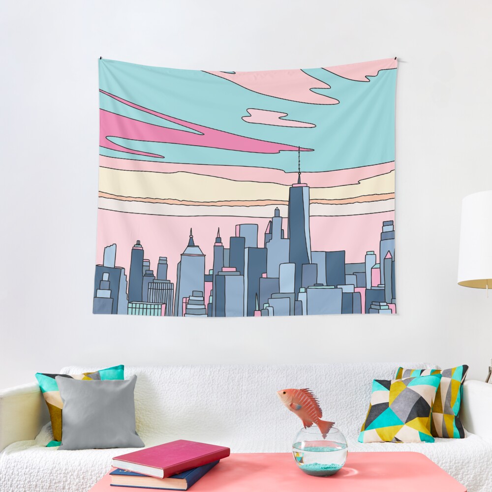 City sunset by Elebea Tapestry