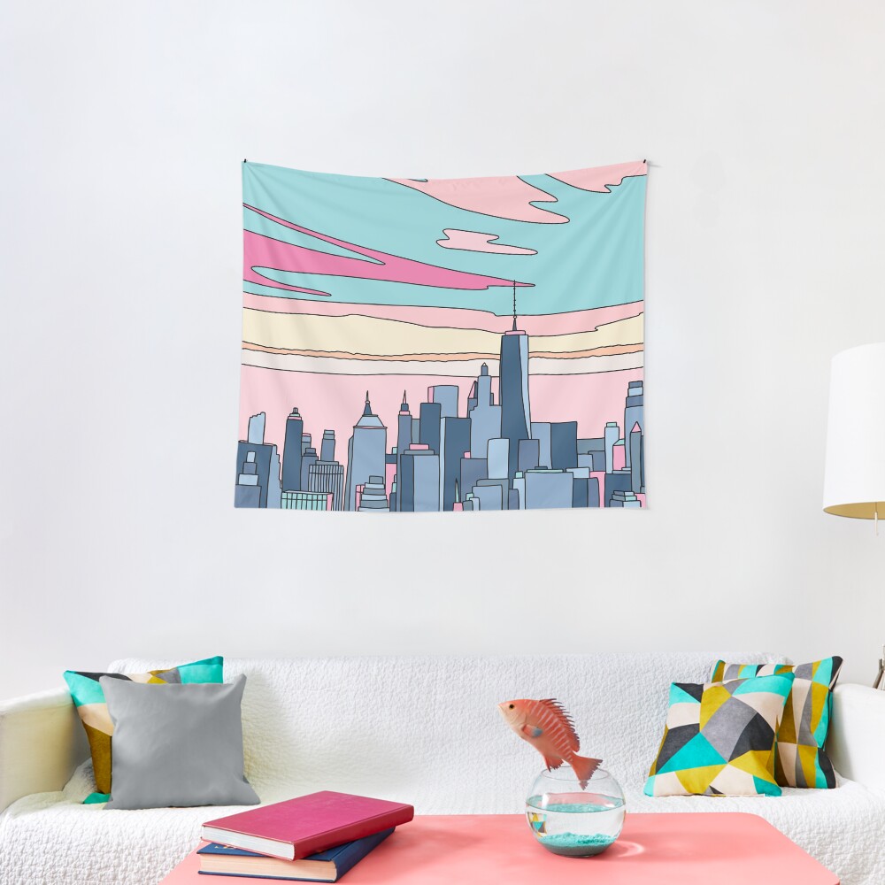 City sunset by Elebea Tapestry