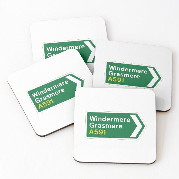 Artikelvorschau, Windermere/Grasmere A591 Straßenschild UK Cumbria entworfen und verkauft von Cumbria Guru.