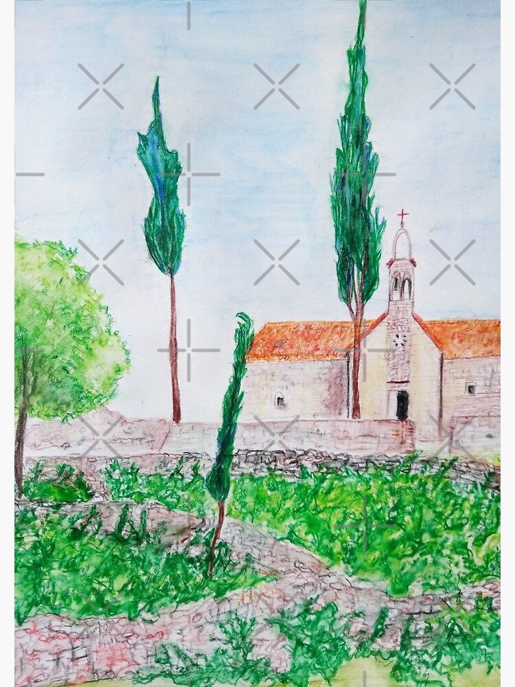 ISLAND HVAR WATERCOLOUR LANDSCAPE by IvanaKada