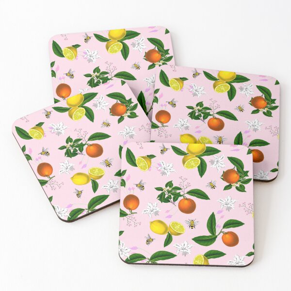Item preview, Citrus,floral,oranges,lemons,bees,summer pattern designed and sold by MariaMarinova.