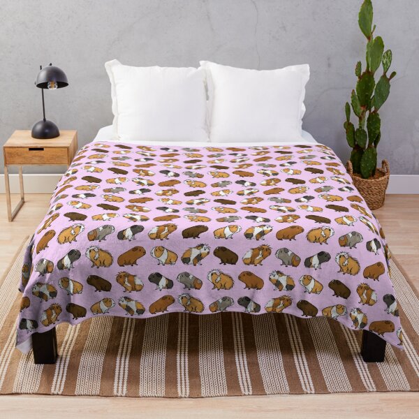 Guinea Pig Procession (Pink) Throw Blanket
