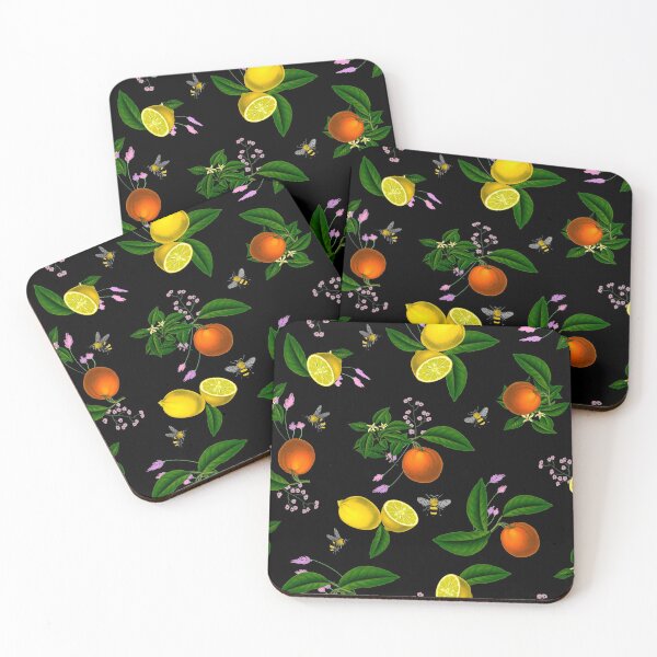 Item preview, Citrus,floral,oranges,lemons,bees,summer pattern designed and sold by MariaMarinova.