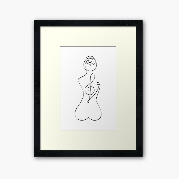 Item preview, Music Lover Woman Line Art designed and sold by LeaAndOliver.