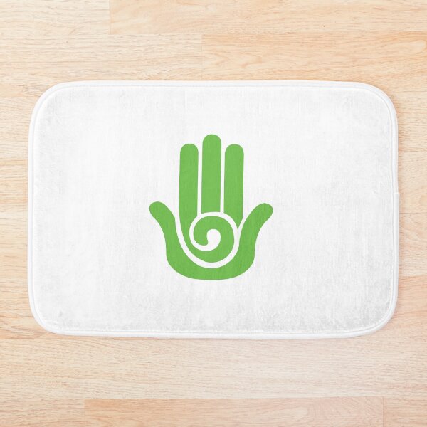 Green healing hand of life Bath Mat