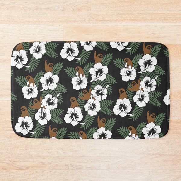 Item preview, Sloth and Hibiscus Flowers designed and sold by Slothgirl Art.