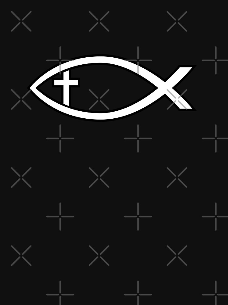 Ichthus with Cross Christian Fish Symbol by hobrath
