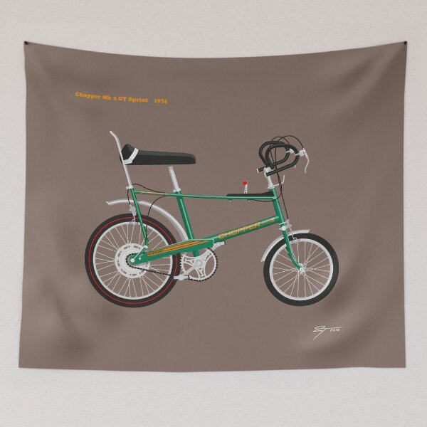 Item preview, Raleigh Chopper Mk 2 GT Sprint, Flamboyant Green, 1974 designed and sold by Tunstall Illustration.