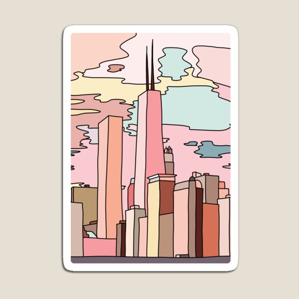 Chicago sunset by Sasa Elebea Magnet