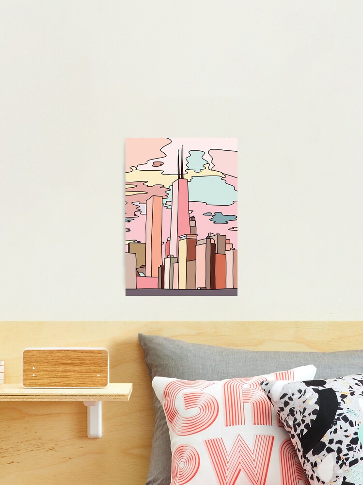 Thumbnail 1 of 3, Photographic Print, Chicago sunset by Sasa Elebea designed and sold by elebea.