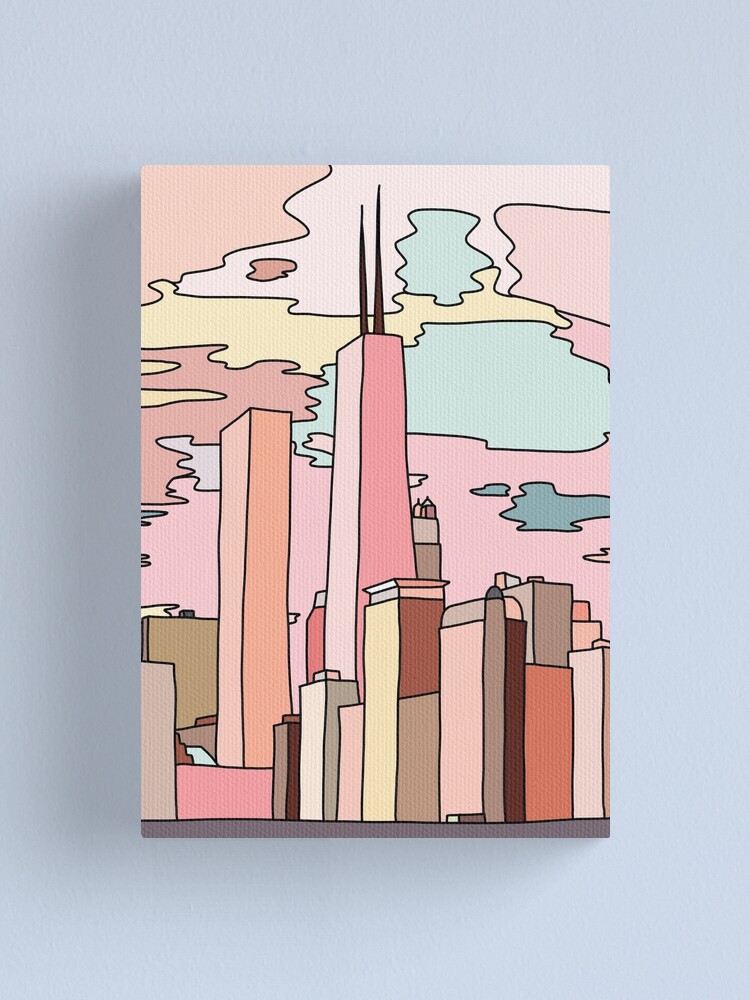 Alternate view of Chicago sunset by Sasa Elebea Canvas Print