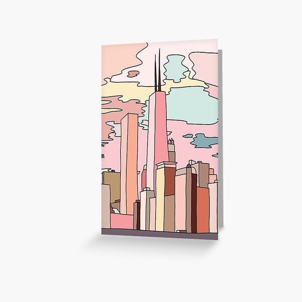 Chicago sunset by Sasa Elebea Greeting Card