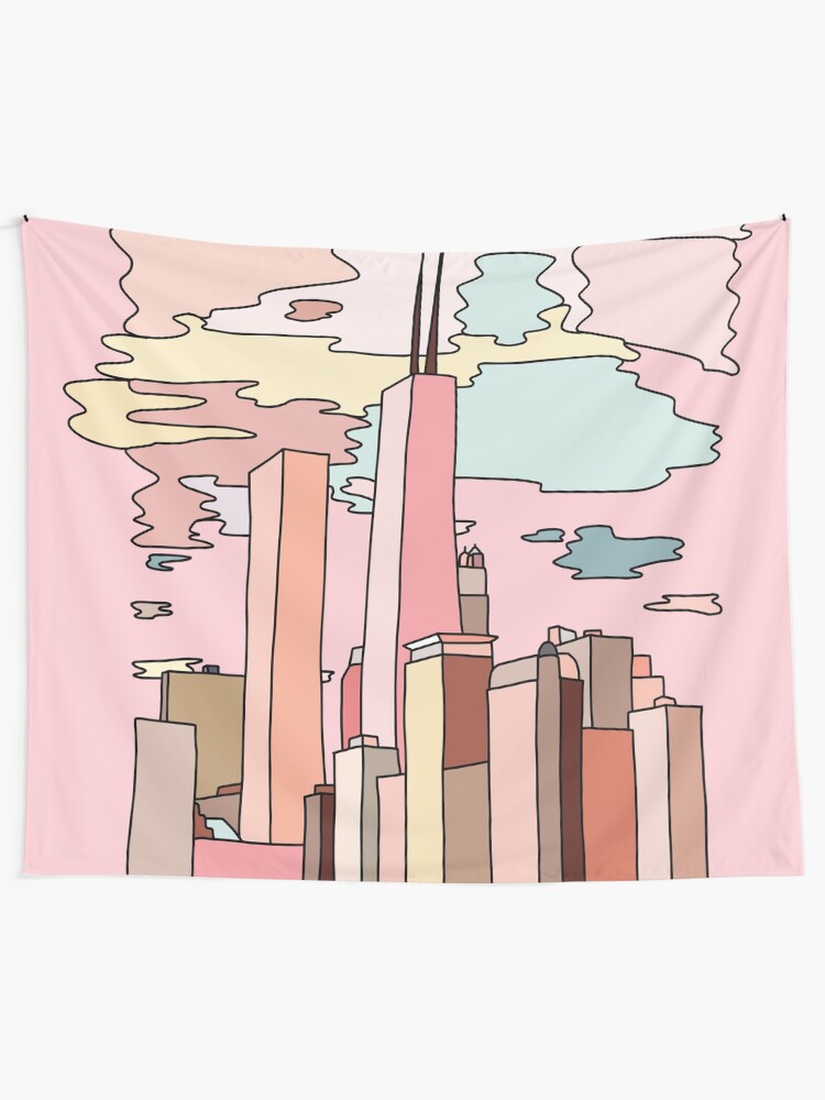 Alternate view of Chicago sunset by Sasa Elebea Tapestry