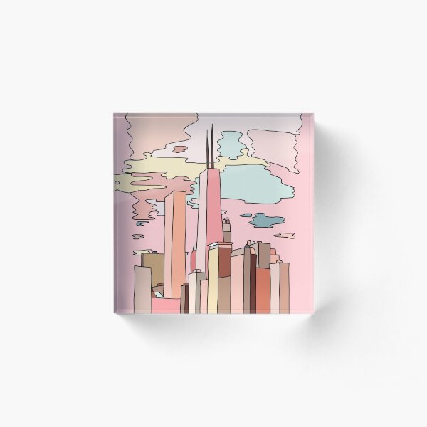 Chicago sunset by Sasa Elebea Acrylic Block