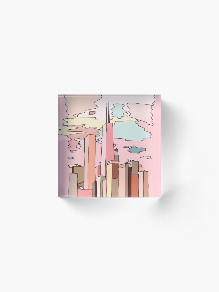 Alternate view of Chicago sunset by Sasa Elebea Acrylic Block