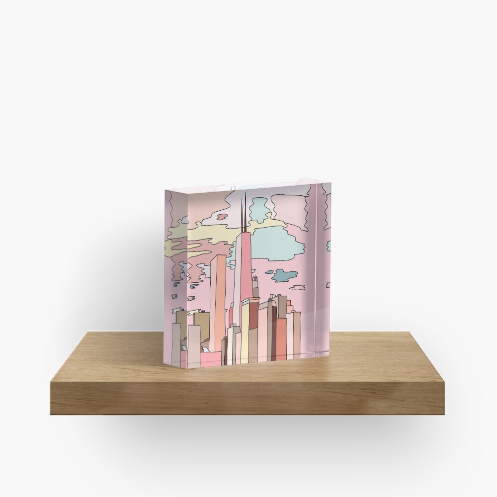 Chicago sunset by Sasa Elebea Acrylic Block