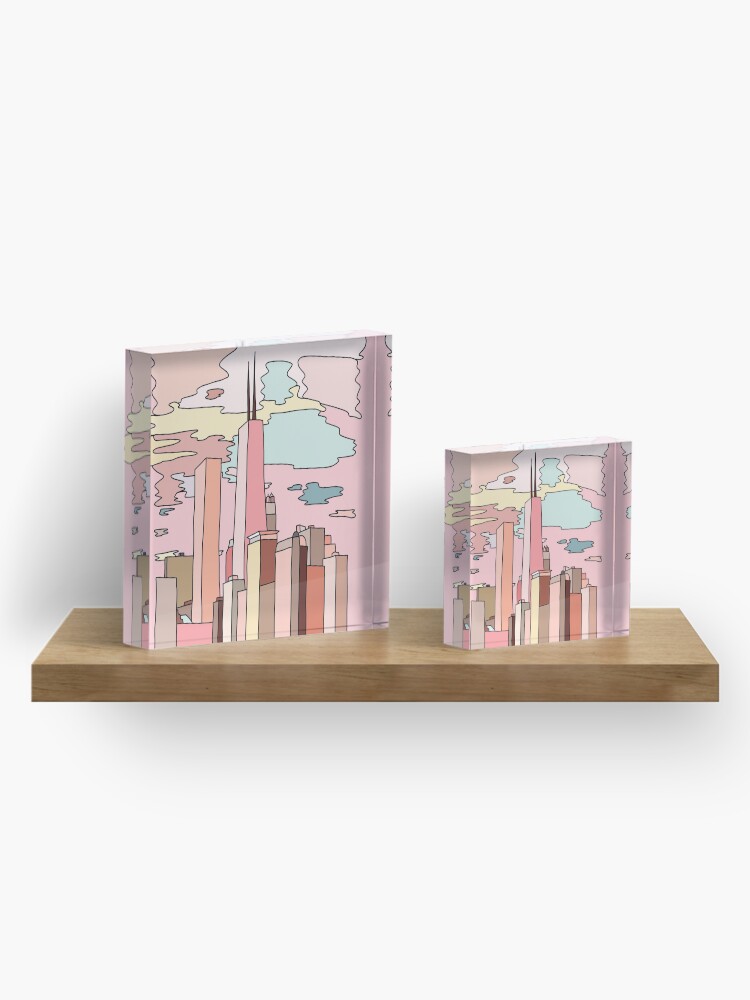 Alternate view of Chicago sunset by Sasa Elebea Acrylic Block