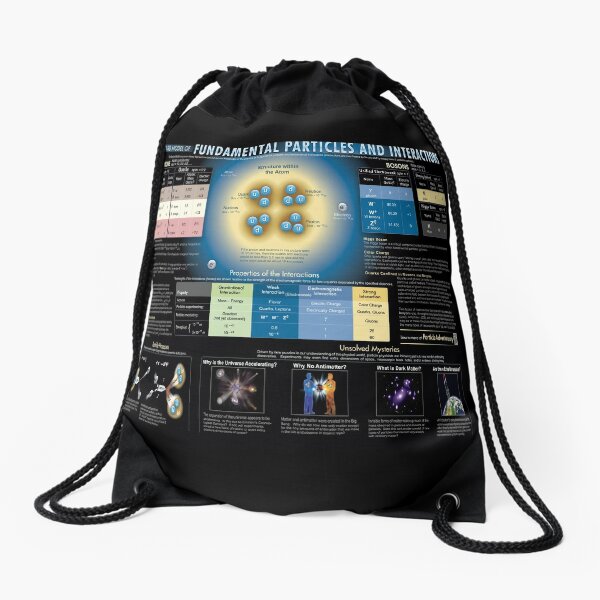 Educational Poster: The Standard Model of Fundamental Particles and Interactions Drawstring Bag