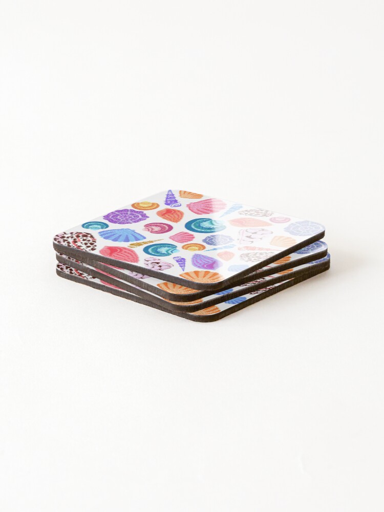Thumbnail 4 of 5, Coasters (Set of 4), Shell pattern (large) designed and sold by Gypsopani.