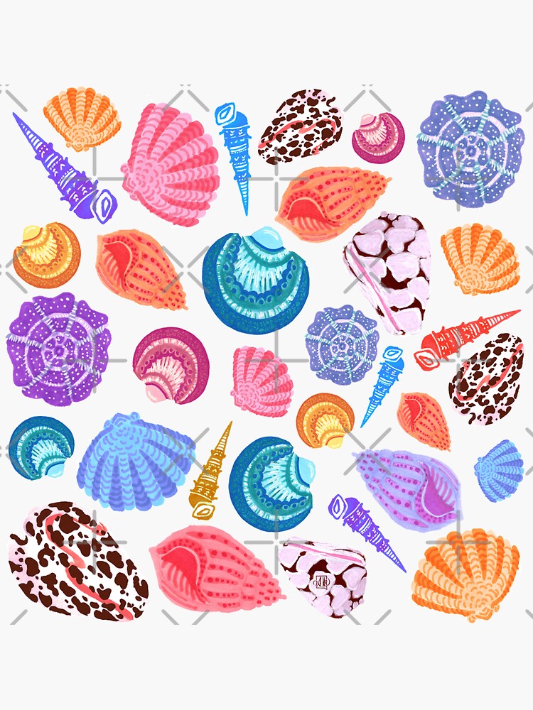 Thumbnail 3 of 3, Sticker, Shell pattern (large) designed and sold by Gypsopani.