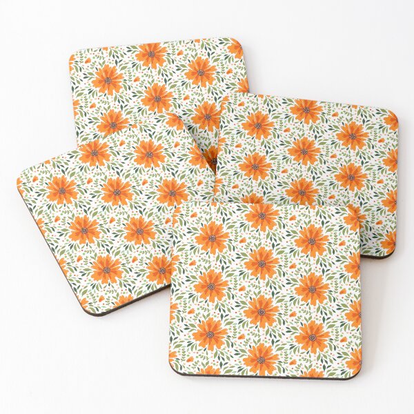 Item preview, Orange flowers pattern designed and sold by Olizabet.
