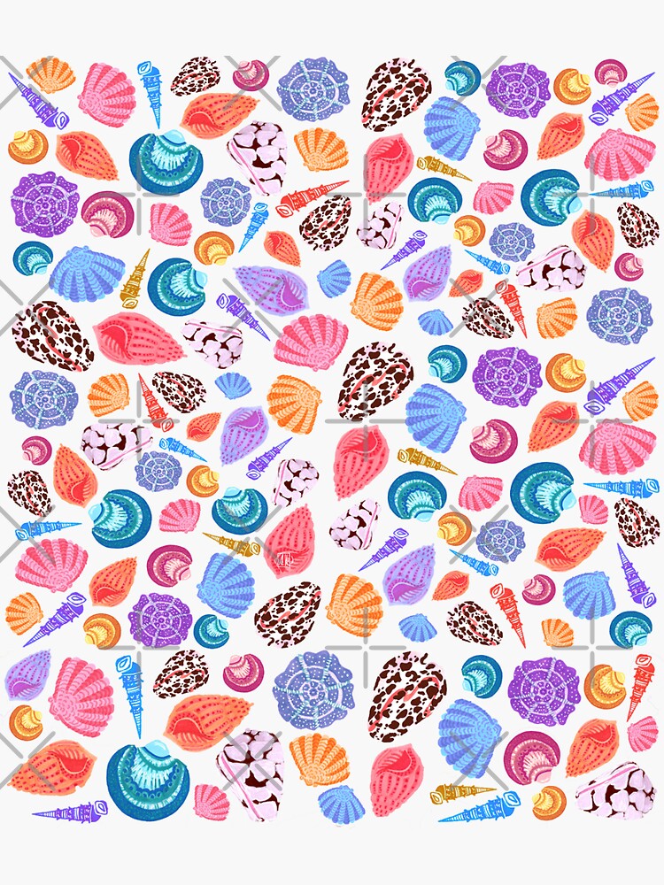 Thumbnail 3 of 3, Sticker, Shell pattern (small) designed and sold by Gypsopani.