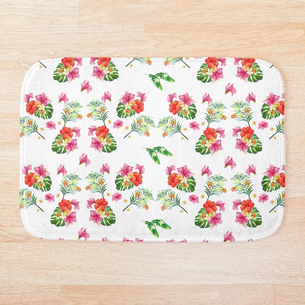 "Tropical floral" Bath Mat for Sale by ElPla Redbubble